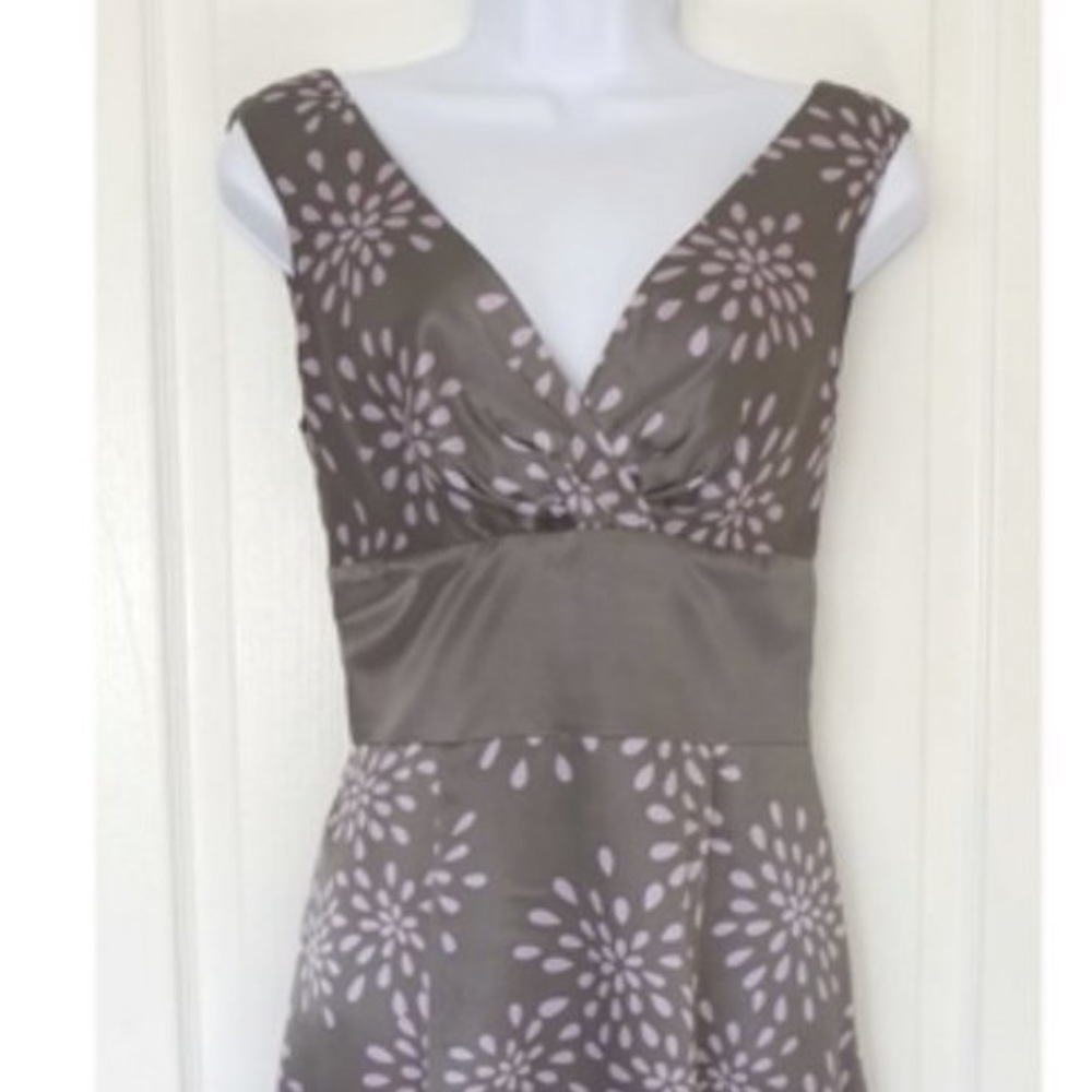 💗Ted Baker Sz4-6 Grey Lilac Silk Dress